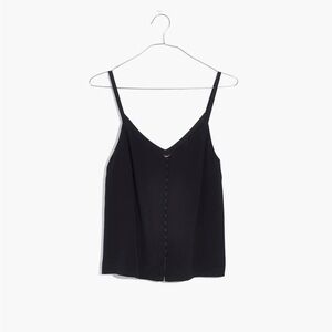 NWT Madewell Black Button-Front Camisole Top Size 18
